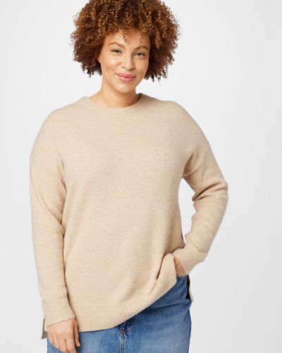 Меланжов пуловер Esprit Curves бежово