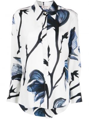 Trykt floral silke skjorte Alexander Mcqueen