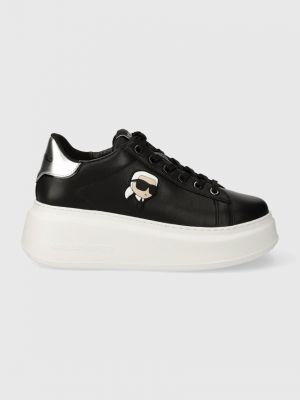 Sneakersy skórzane Karl Lagerfeld czarne