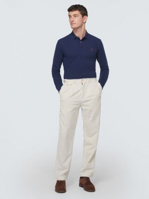 Хлопковое поло Polo Ralph Lauren синее
