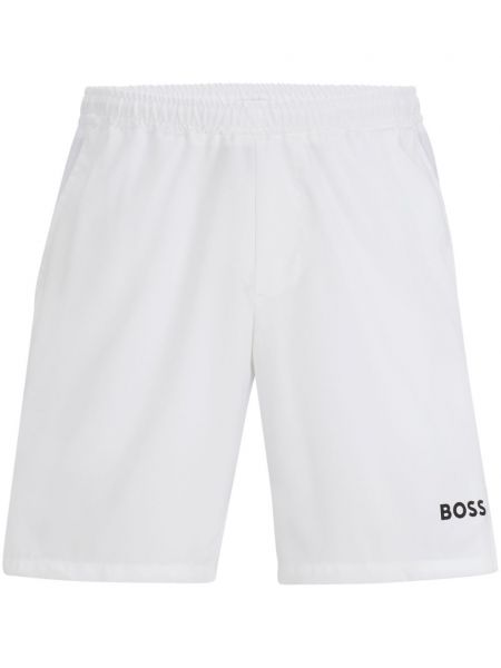 Shorts de sport à imprimé Boss blanc