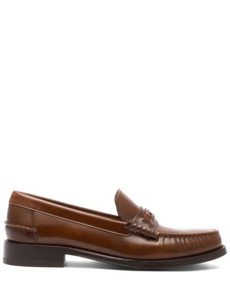 Læder loafers Casadei brun