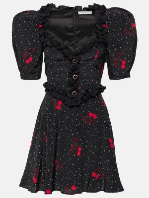 Φόρεμα με σχέδιο με βολάν Alessandra Rich μαύρο