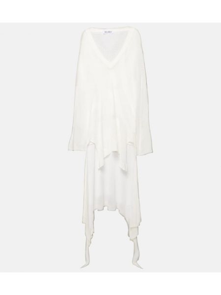 Памучна рокля The Attico бяло