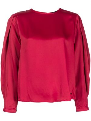Bluză din satin cu mâneci lungi Armani Exchange roz