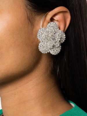 Boucles d'oreilles à fleurs en cristal Magda Butrym argenté