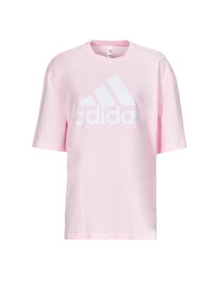 Rövid ujjú pamut póló Adidas rózsaszín