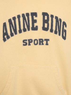 Pamut kapucnis melegítő felső Anine Bing sárga