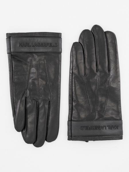 Кожаные перчатки Karl Lagerfeld черные