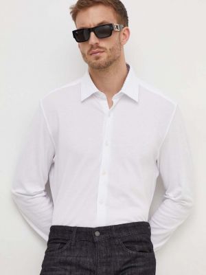 Памучна риза Boss бяло