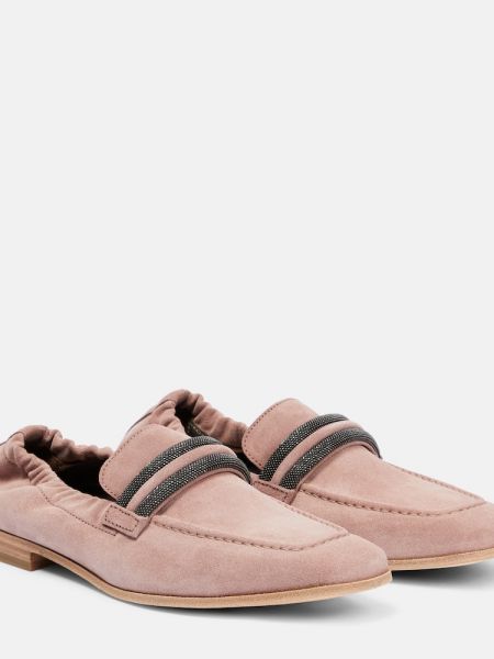 Seemisnahksed loafer-kingad Brunello Cucinelli beež