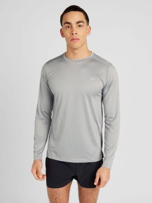 Tričko s dlhými rukávmi New Balance sivá