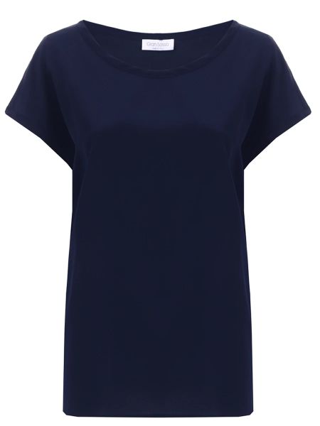 Шелковая футболка Gran Sasso синяя