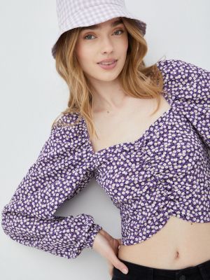 Bluza s cvjetnim printom s printom Noisy May ljubičasta