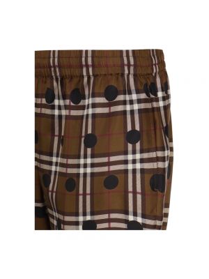 Pantalones cortos de seda con lunares Burberry marrón