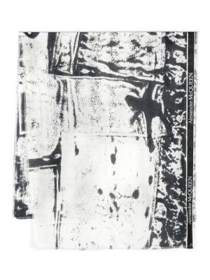 Abstrakter gestreifter schal mit print Alexander Mcqueen