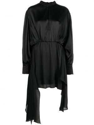 Коктейлна рокля от шифон с драперии Iro черно