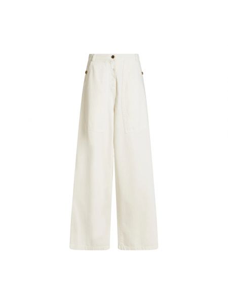 Szerokie spodnie Etro białe