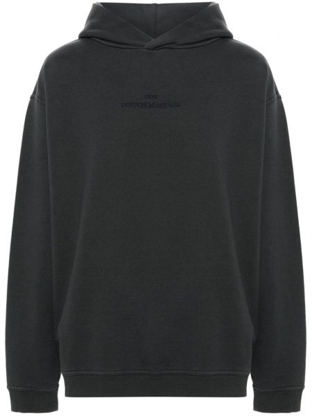 Medvilninis siuvinėtas džemperis su gobtuvu Maison Margiela pilka