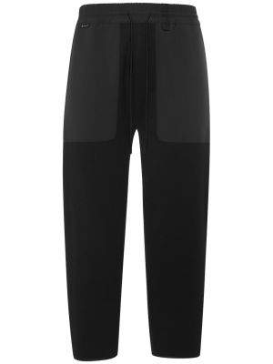 Spodnie sportowe bawełniane Moncler czarne