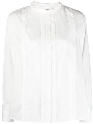 Medvilninė marškiniai su raukiniais Ba&sh balta