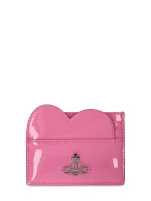 Kožená peněženka se srdcovým vzorem Vivienne Westwood růžová