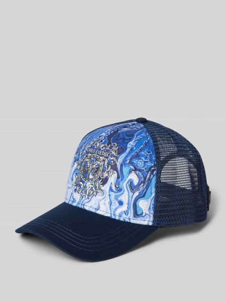 Niebieska czapka z daszkiem z nadrukiem Carlo Colucci