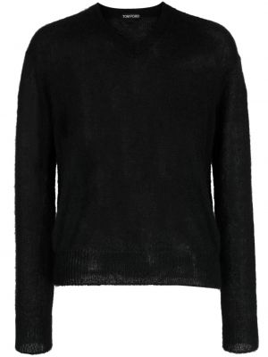 Pletený sveter s výstrihom do v Tom Ford čierna