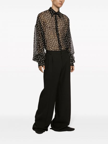 Transparente gepunktete chiffon hemd Dolce & Gabbana