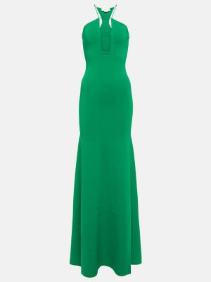 Viskózové midi šaty Victoria Beckham - zelená