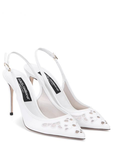 Кожаные туфли Dolce & Gabbana белые