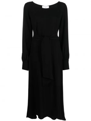 Dolga obleka z vezenjem Société Anonyme črna
