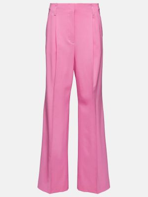 Spodnie wełniane relaxed fit Dorothee Schumacher różowe