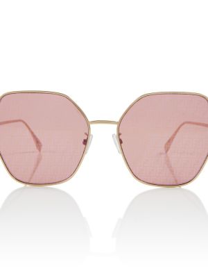 Oversize слънчеви очила Fendi розово