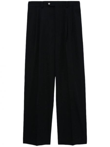 Vlněné rovné kalhoty Auralee černé