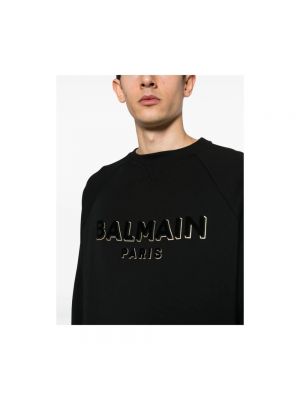 Sweatshirt mit rundhalsausschnitt mit print Balmain schwarz