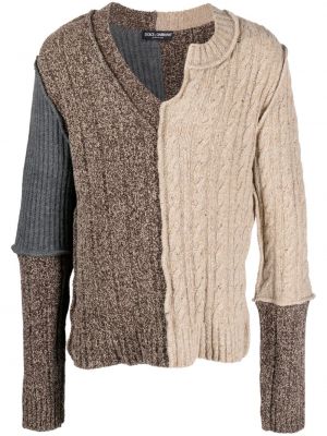 Sweter asymetryczny Dolce And Gabbana brązowy