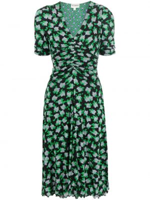 Obojstranné kvetinové midi šaty s potlačou Dvf Diane Von Furstenberg