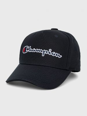 Памучна шапка с апликация Champion черно