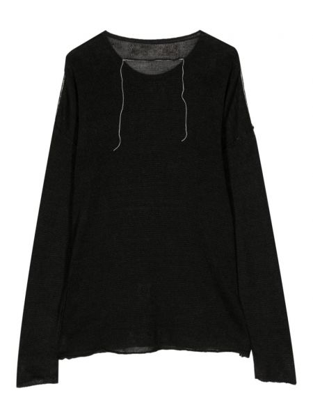 Lniany sweter Isabel Benenato czarny