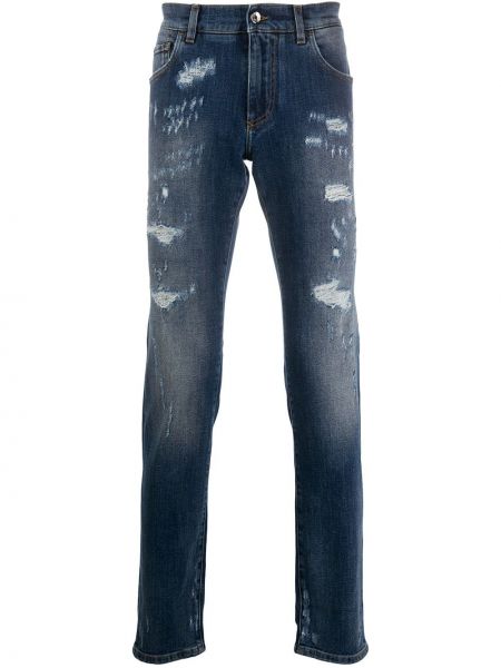 Slank nødlidende stretch jeans Dolce & Gabbana blå