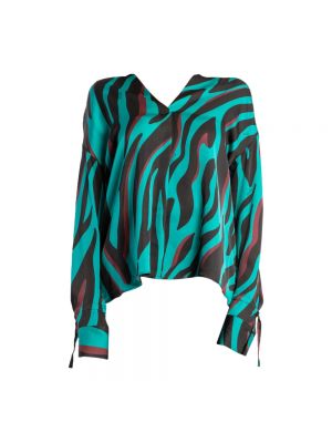 Bluse mit print mit zebra-muster Pinko blau