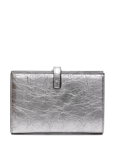 Kožená peněženka Givenchy stříbrná