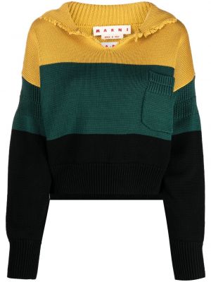 Памучен пуловер Marni жълто