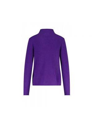 Jersey cuello alto de cachemir con cuello alto de tela jersey Allude violeta