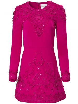 Flitrované koktejlkové šaty Carolina Herrera ružová