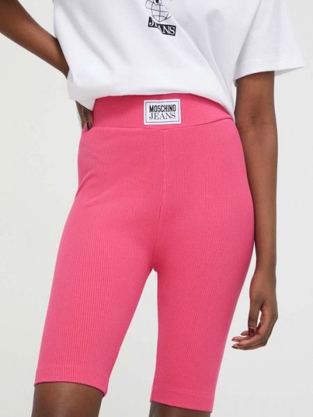 Джинсовые шорты Moschino Jeans розовые