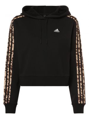 Sweter bawełniany z kapturem Adidas Sportswear czarny