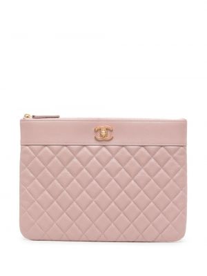 Stepēta clutch somiņa Chanel Pre-owned rozā