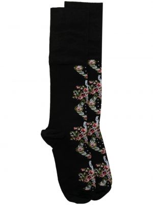 Чорапи на цветя с принт Simone Rocha черно